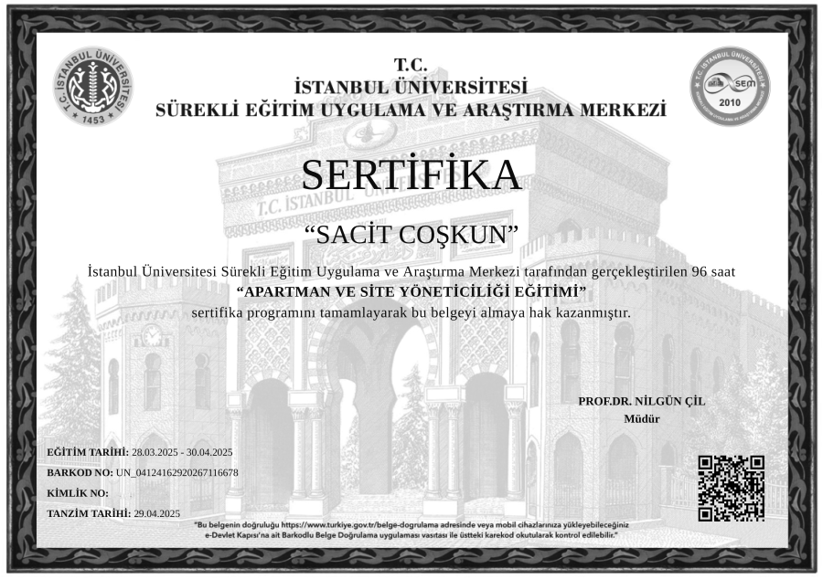 Sertifikalar